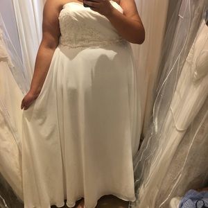 Plus size strapless wedding dress